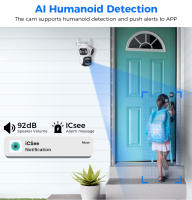 Cámara PTZ 4K Wifi Hiseeu Con Tres Lentes Y Tres Pantallas Para Exterior Vigilancia Video CCTV Con Seguimiento Automático Aplicación ICSEE P2P - details 6