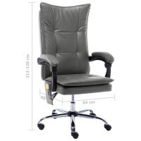 vidaXL Silla de oficina de masaje de cuero sintético gris antracita - details 7