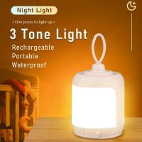 Lámpara De Mesa Portátil LED Recargable Impermeable Para Camping Luz Nocturna Dimmable Multi-function Touch Bedside Lamp - details 0
