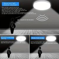 1 Lámpara LED empotrada de techo con sensor de movimiento: detección humana de color blanco para escaleras, armarios, garajes, sótanos - details 1