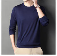 Camiseta De Manga Larga Para Hombre En Color Sólido Cuello Redondo Camisa Polo Casual Algodón Transpirable Para Primavera Y Otoño - details 9
