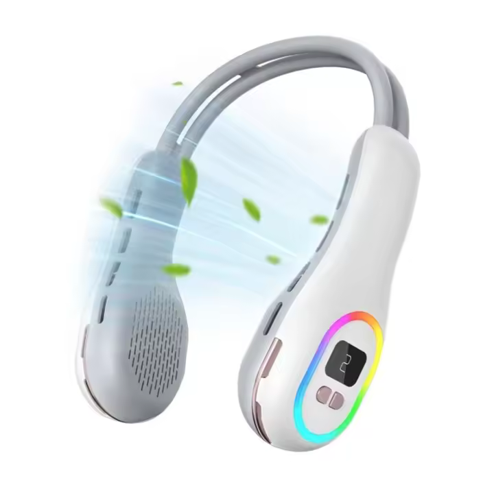Ventilador De Cuello sin Portáthil, ventilador de refrigeración with Luz LED, ventilador de aire acondicionado personal portátil para acampar al Aire Libre - 1