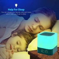 Altavoz Bluetooth con luz nocturna, altavoz despertador inalámbrico USB, con luces de colores, ajustable en tres niveles, admite llamadas manos libres Bluetooth, batería incorporada de 1200 mah - details 10