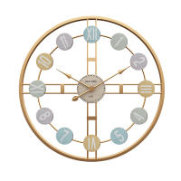 50cm XL Reloj de pared silencioso de metal simple y elegante Reloj de pared forjado N-Dorado (Baterías no incluidas) - details 4