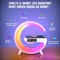 Estación De Carga Inalámbrica Con Luz Nocturna LED RGB Y Altavoz Bluetooth Para iPhone Samsung Estación De Trabajo Rápida - details 5