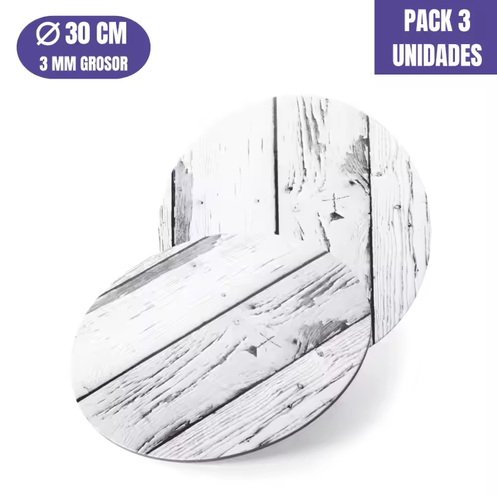 Base Para Tarta Redonda De 30 X 0,3 Cm - Madera Clara [3 Uds] - 1