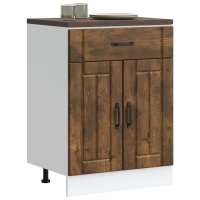 vidaXL Mueble bajo de cocina Lucca madera de ingeniería blanca en color Blanco/Gris sonoma/Gris hormigón y más | almacenamiento funcional diseño moderno para baño dormitorio sala - details 8