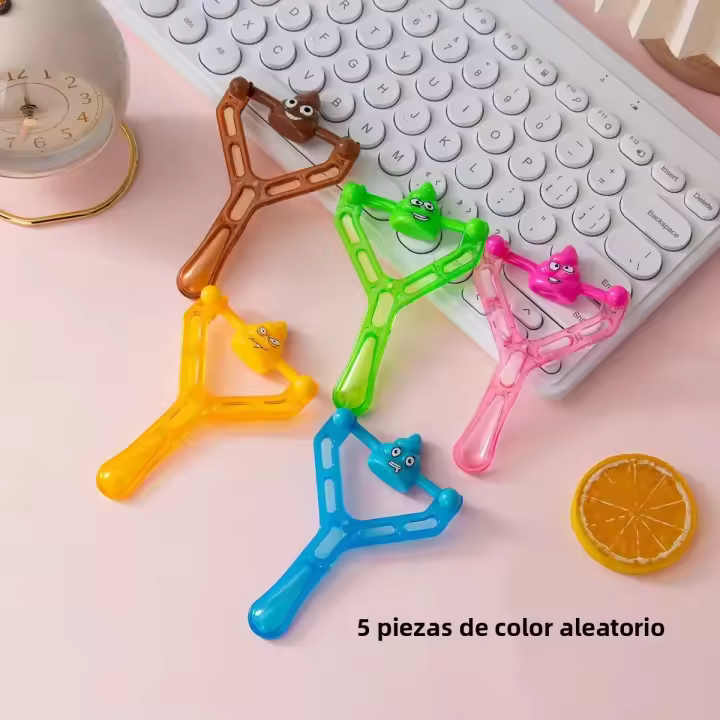 Juguete De Decompresión Para Niños 5PCS Juego De Falso Hecho De Madera Slingshot Prank Para Fiesta De Cumpleaños Y Día Del Niño - 1