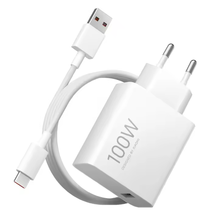 Xiaomi 100W HyperCharge Combo Cargador Adaptador 100 W QC3.0 USB-A + Cable USB-C | Carga Rápida | Compatible con Redmi Xiaomi 14T 15T 15 Pro Ultra iPhone 17 16 15 14 13 12 Pro + 5G, Samsung Galaxy S22 Ultra, Galaxy Tab, iPad Pro, Nintendo Switch 2 SW2 - 1