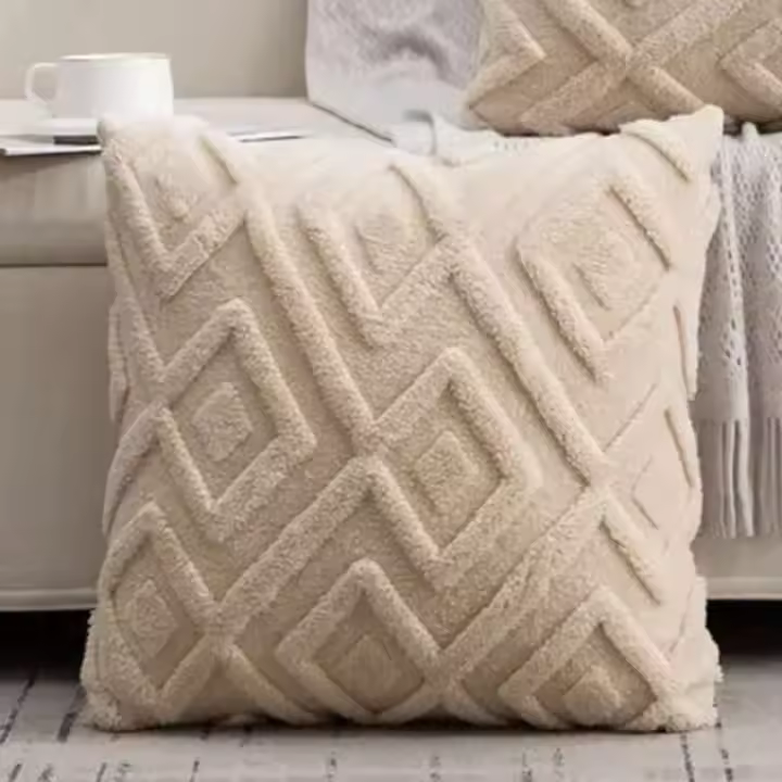 Funda De Cojín De Piel Sintética Bohemia Amarilla Suave Y Lavable Para Decoración Del Sofá Y Couch Cubierta De Algodón Y Poliéster - 1