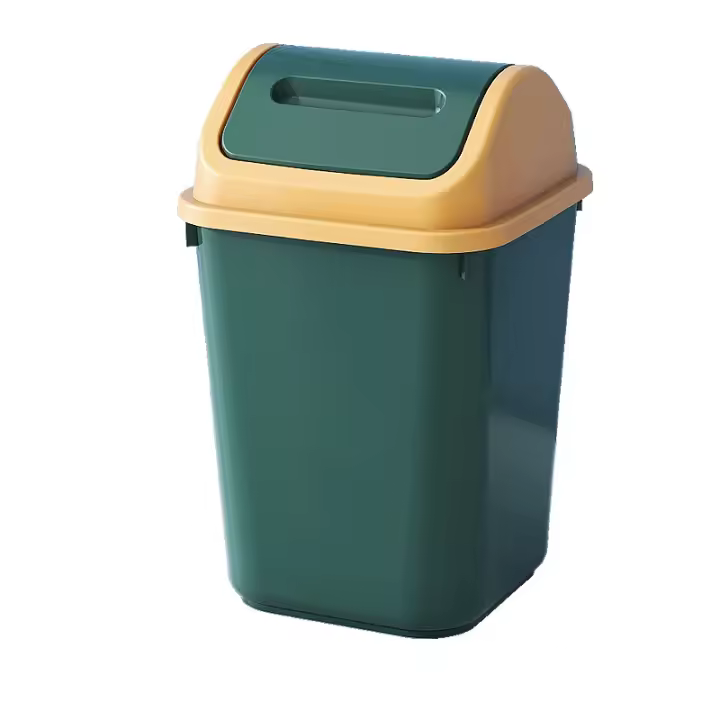 Cubeta De Basura Grande Para El Hogar Con Cubierta Muestrario Para Baño Cocina Sala De Estar Recámara Material PP Plástico - 1