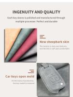 Funda De Llave De Coche En Cuero Para Chevrolet Buick Cruze Aveo Trax Sail Malibu Captiva Vauxhall Astra Corsa Insignia Mokka Color Grey/Volcanic Red/Brownish Yellow/Olive Green - details 4