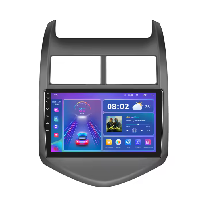 Podofo Radio de coche Android 2 Din para Chevrolet Aveo 2011 2012 2013 Carplay 8+128GB AI Voice WIFI+4G DSP GPS Navegación Multimedia Reproductor de Video - 1