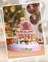 Bloques De Construcción Navideñas Rosa Árbol De Navidad Y Casa De Nieve Para Decoración De Escritorio Juguetes De Artesanía Para Niños Regalos De Fiestas - details 2