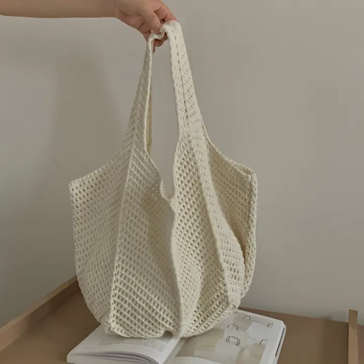 Bolso De Hombre Para Mujer Estilo Bohemio Hecho in Hand Capacidad Grande Saco De Mano De Paja Tejida Casual Bolso De Playa Verano - 1