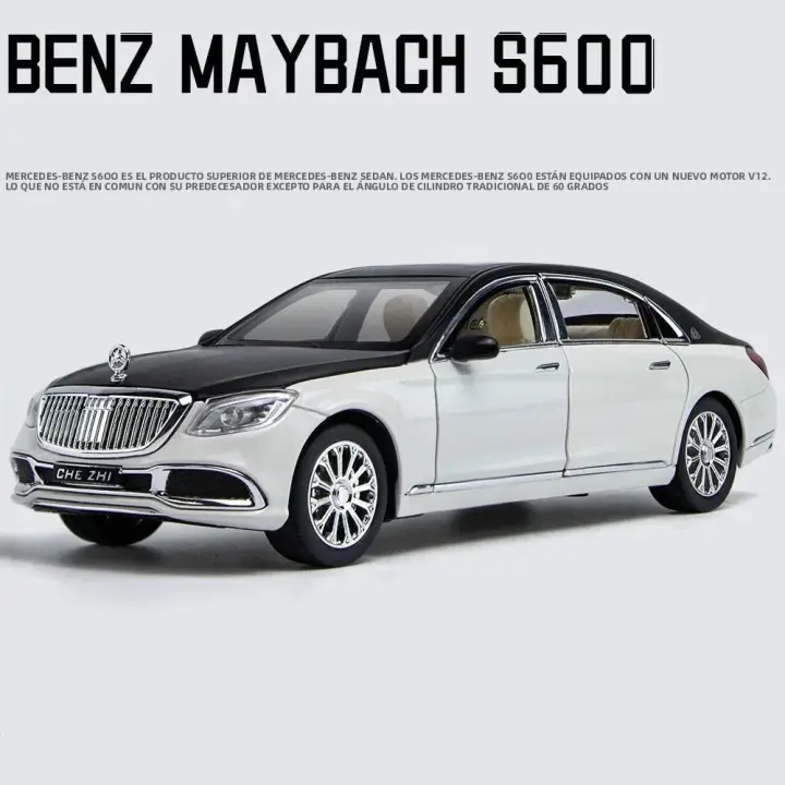 Nueva Modelo De Coche Maybach S600 En Escala 1:24 Metálico De Simulación Alta Con Puertas Abatibles Juguetes Regalo Para Adolescentes Y Adultos - 1