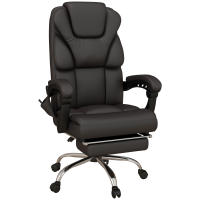 Vinsetto Silla de Oficina con 6 Puntos de Masaje Silla de Escritorio Reclinable de PU con Control Remoto Respaldo Alto Reposapiés y Bolsillo 63x57x118-126 cm Marrón - details 0