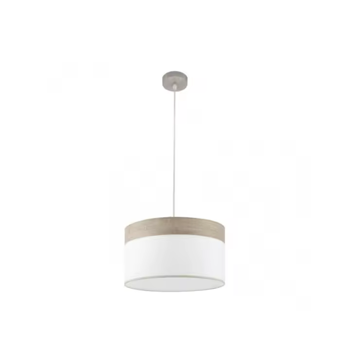 colgante 1xe27 níquel/madera blanca gris regx40x40 cm - 1
