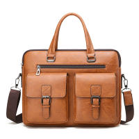 Bolso De Negocios Para Hombre De Lujo En Cuero PU Bolso De Mano Para Laptop Y Archivos A4 Estilo Oficina Y Almuerzo - details 25