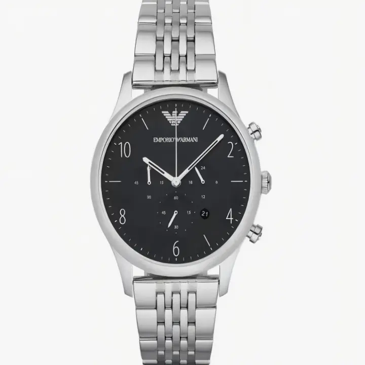 Reloj Hombre - Cronógrafo de Cuarzo Suizo, Caja 42mm Acero Inoxidable, Correa Acero/Piel - Modelo AR1863 - 1