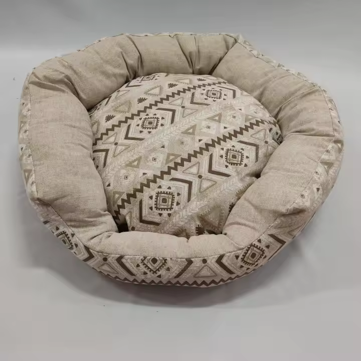 Cuna Redonda Acolchada Crem. 70x70x23cm - 1