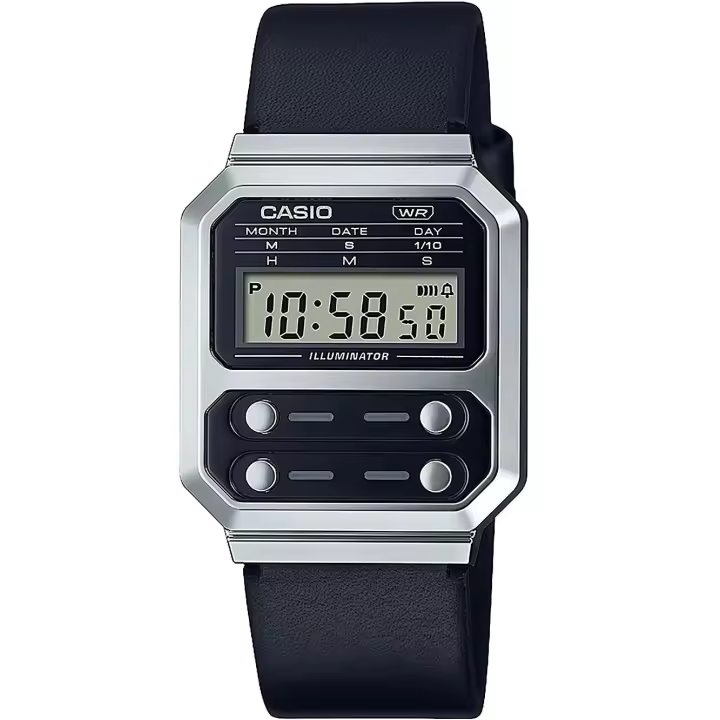 Casio Reloj Unisex Digital Cuarzo con Correa de Cuero A100WEL-1AEF - 1