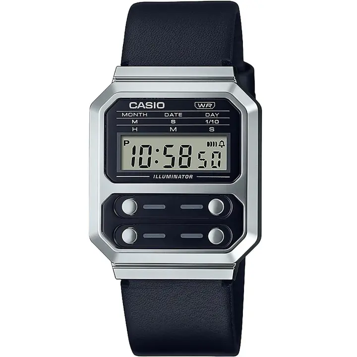 Casio Reloj Unisex Digital Cuarzo con Correa de Cuero A100WEL-1AEF - 1