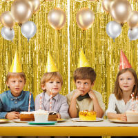 Juego De 1 Pieza De Cortina De Foil Dorado De 9.8 Pies Para Fondo De Fotografía De Cumpleaños Decoración De Fiesta Streamers De Aluminio - details 3