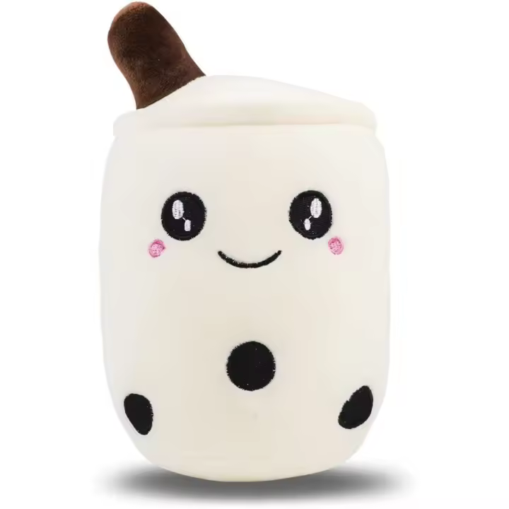 Peluche Boba de té de burbujas, bonito y suave peluche Boba, peluche grande, regalo para bebés y niños (blanco, 25 cm) - 1