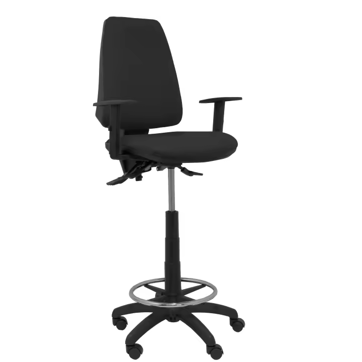 Taburete Elche S bali negro brazos regulables - 1