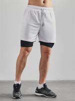 Shorts De Entrenamiento Para Hombres Con Estampado Cristianos 2 En 1 Para Correr Y Gimnasio Con Bolsillo Para Teléfono Y Anillo De Toalla - details 6