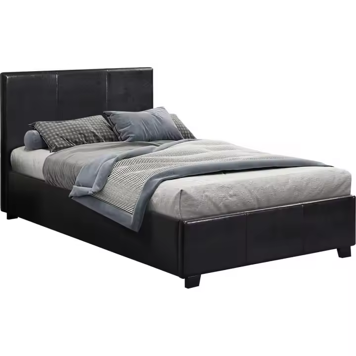 Habitat y Jardin - Cama en PVC "Carla" - 90 x 190 cm - color Negro - 1