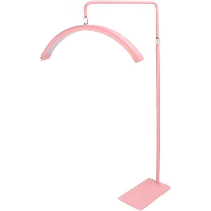 Cris Nails - Lámpara LED en forma de media luna con base fija para salon de belleza, rosa - 1