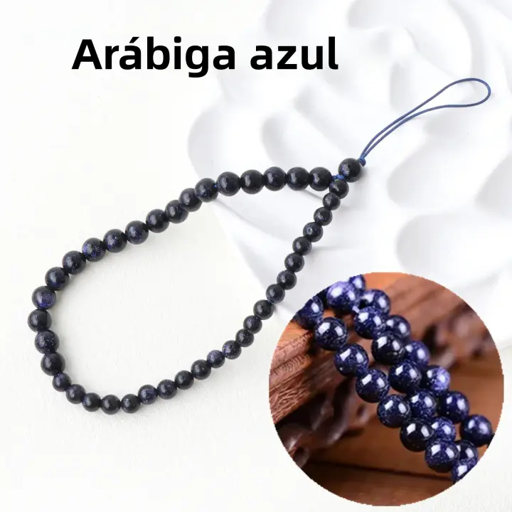 Cuerda De Mano Para Teléfono Con Encantos Hechos a Mano De Piedras Naturales Colgante Para Celular Accesorio Estiloso De Moda - 1