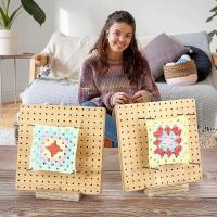 Tablero de Bloqueo, Tableros de Bloqueo para Crochet, Tablero de Bloqueo Cuadrado para Proyectos de Tejido y Crochet Tejido Hecho a Mano con Base de Madera - details 3