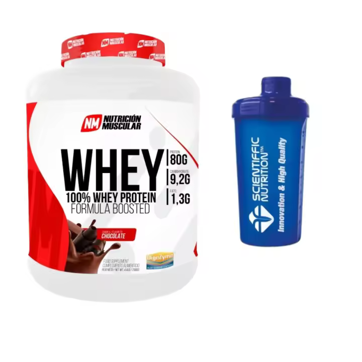 Whey Protein 100% + Shaker de regalo al azar (2 kg) Nutricion Muscular - 1