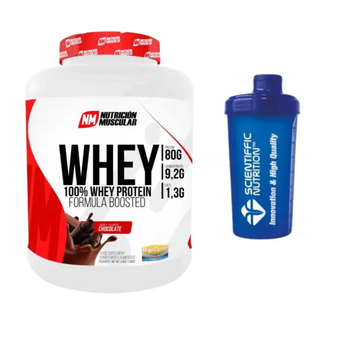 Whey Protein 100% + Shaker de regalo al azar (2 kg) Nutricion Muscular - 1