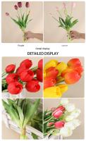 5 Cabezas De Tulipes Artificiales Para Decoración De Hogar Y Bodas Flores Simuladas De Plástico Suave Con 3 Flores Y 2 Brotes - details 4