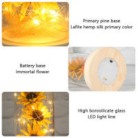 Lámpara De Solitario Artificial En Vaso Con Cordón LED Regalo Romántico Para Aniversario Flor De Técnica De Hoja Dura Material Vidrio - details 5