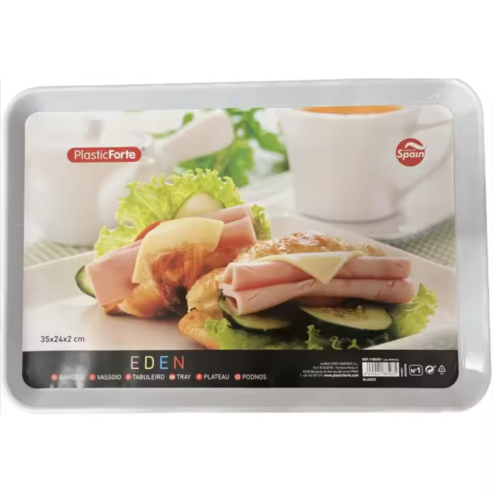 2PCS Plastic Forte BANDEJA PLASTICO PARA SERVIR 35X24CM / 27X21CM - 1
