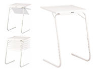 Mesa Jocca auxiliar, plegable, multiuso, adaptable en altura e inclinación en color blanco. Mesas portátiles, flexibles, ligeras, fuertes, fáciles de transportar y almacenar. - details 1