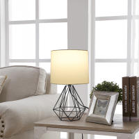 Aigostar - Lámpara de Mesa Estilo Retro Industrial, Portalámparas de Casquillo Fino E14, Lámpara Decorativa con Base Metálica y Tulipa Blanca, Perfecta para Decorar Cualquier Estancia - details 1