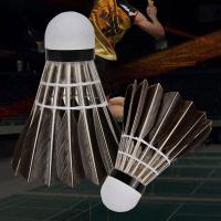 Pelota De Badminton Profesional Hecha De Pluma De Ganso Negra Para Entrenamiento Deporte Material De Cabeza Poliéster Esponjado - details 6