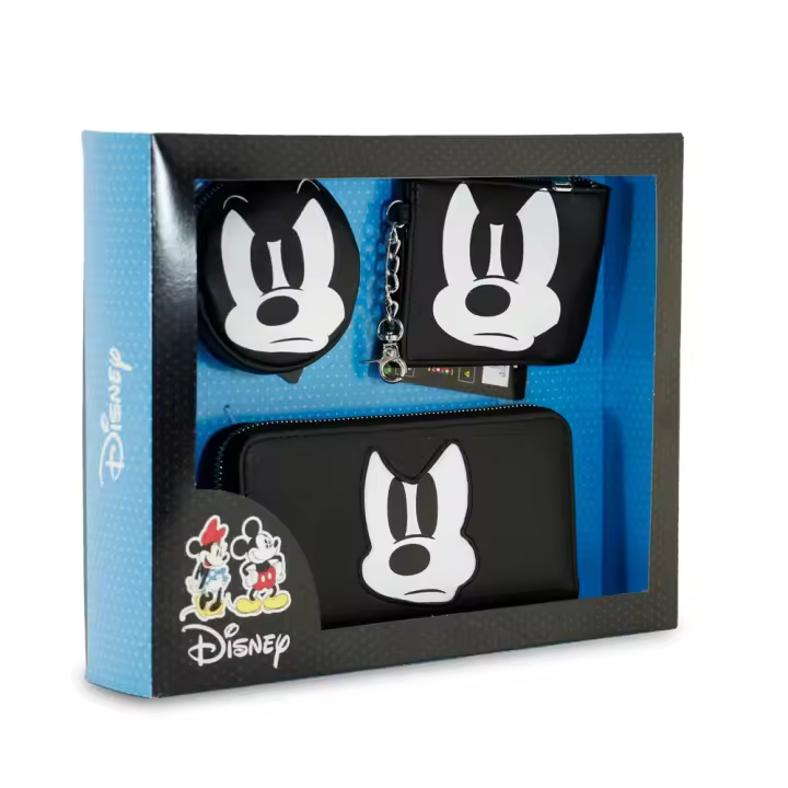 Disney Mickey Mouse Angry Pack con Billetero + Monederos, Negro - 1