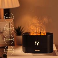 Humidificador de aire Aceites esenciales, simulación llama niebla humidificador 2 brillo noche luz silencioso USB humidificador 180ml, con función de apagado automático - details 5