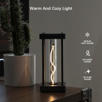 Lámpara De Mesa LED Táctil Cuadrada Creativa Luz Nocturna Cuantum Para Dormitorio Estudio Lectura Cuidado Ocular Con Tipo-C Decorativo - details 1