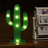 Lámpara De Noche En Forma De Cactus Verde Operada Por Batería Mini Lámpara De Mesa Para Decoración De Habitación Montaje En Pared Material Plástico - details 8