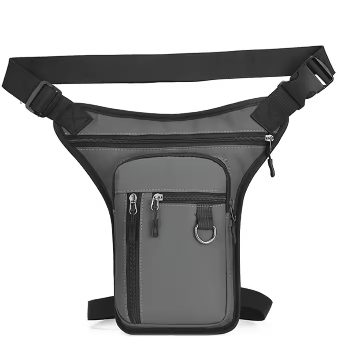 Bolsa Lateral De Motocicleta Para Hombres Múltiples Bolsillos Estilo Táctico De Cuero PU Bolsa De Viaje Deportiva Al Aire Libre - 1