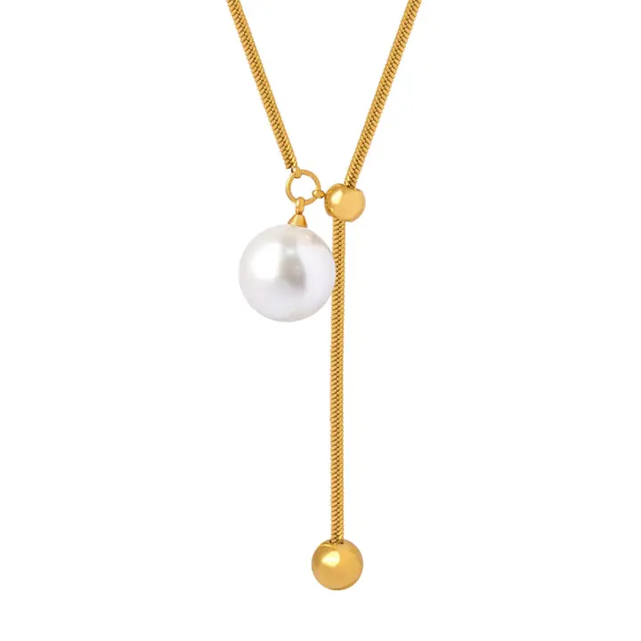 Clásico DE LA Moda de Perlas Redonda Blacas Gotas de Maple inoxidable Pendientes de Ano de Las Señores Elegantes de La Boda del Partido Pendientes de joyería - 1
