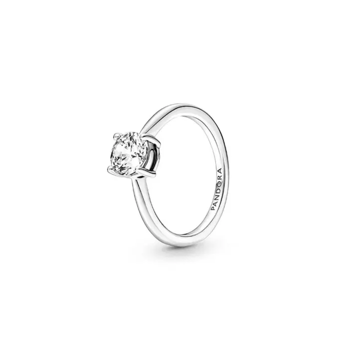 PANDORA Anillo solitario brillante, regalo sencillo de San Valentín para mujer. Anillo solitario brillante - 1